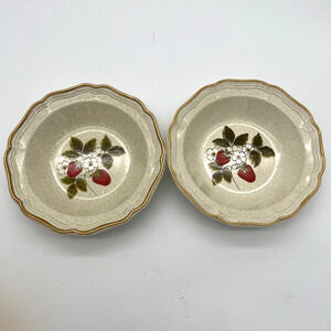 Mikasa Strawberry Festival Stoneware 9 3/4” Serving Bowl EB 801 Set of 2